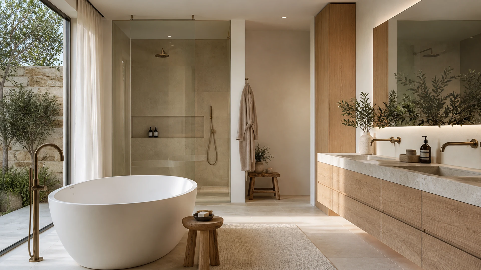 Comment décorer une salle de bain — plantes d'intérieur salle de bains