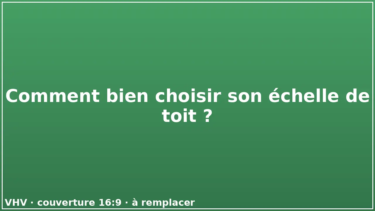 Comment bien choisir son échelle de toit ?