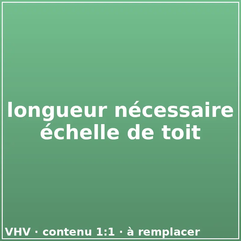 longueur nécessaire échelle de toit
