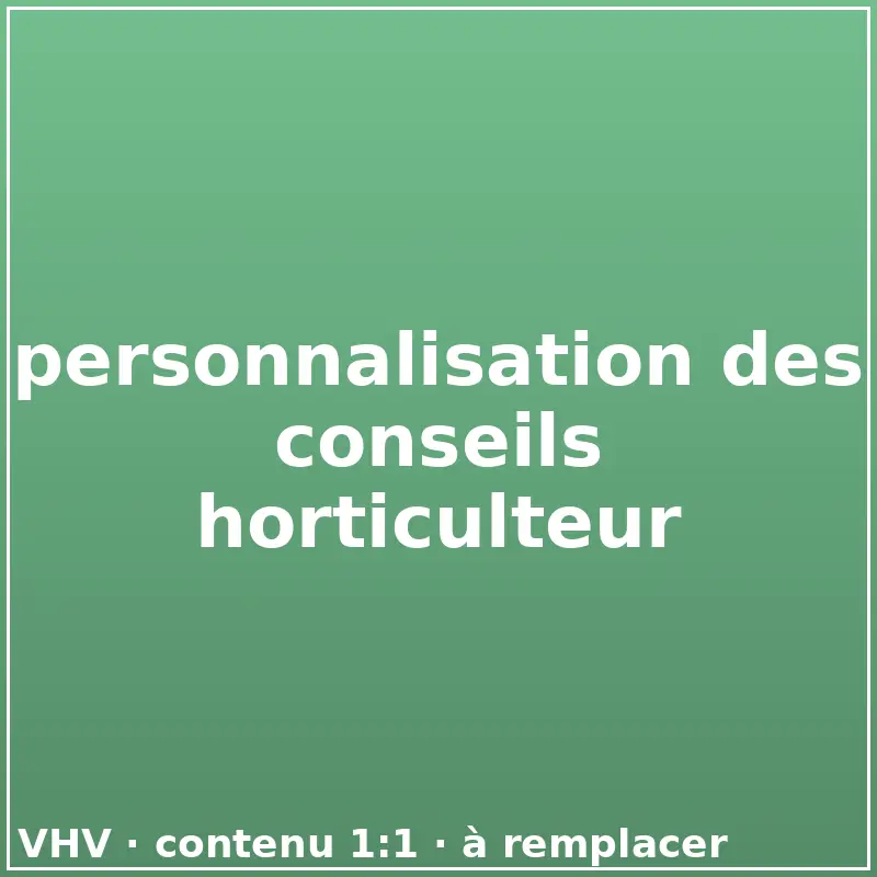 personnalisation des conseils horticulteur